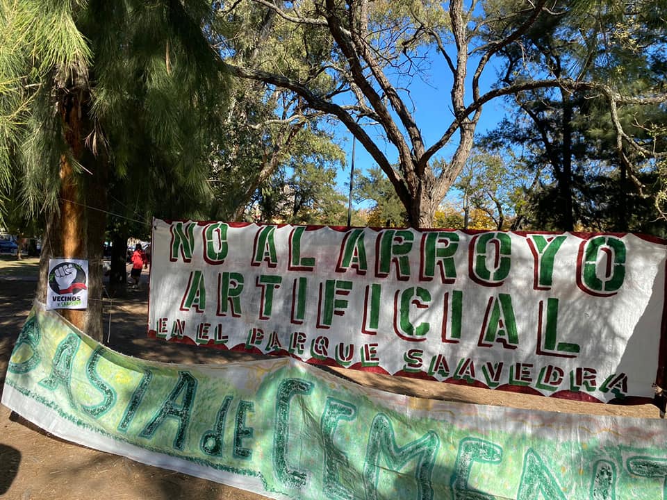 Rechazo a la obra del arroyo Medrano en Parque Saavedra